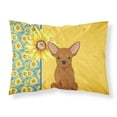 thumbnail image 1 of Summer Sunflowers Red Chihuahua Fabric Standard Pillowcase, 1 of 5