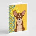 thumbnail image 1 of Summer Sunflowers Red and White Chihuahua Greeting Cards and Envelopes Pack of 8 7 in x 5 in, 1 of 3