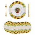 thumbnail image 1 of Summer Sunflowers Round 13 Inch Placemats Set of 6, Botanical Country Flowers Leaves HeatResistant Non Slip Place Mats for Dining Table, Wipeable Braided Kitchen Table Mats for Housewarming, 1 of 9