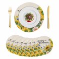 thumbnail image 1 of Summer Sunflowers Round 13 Inch Placemats Set of 8, Country Botanical Budding Flowers HeatResistant Non Slip Place Mats for Dining Table, Wipeable Braided Kitchen Table Mats for Housewarming, 1 of 9