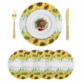 thumbnail image 1 of Summer Sunflowers Round 15 Inch Placemats Set of 4, Botanical Blooms Florals Wooden Grain HeatResistant Non Slip Place Mats for Dining Table, Wipeable Braided Kitchen Table Mats for Housewarming, 1 of 9