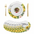 thumbnail image 1 of Summer Sunflowers Round 15 Inch Placemats Set of 8, Botanical Floral Butterfly Wooden Grain HeatResistant Non Slip Place Mats for Dining Table, Wipeable Braided Kitchen Table Mats for Housewarming, 1 of 9