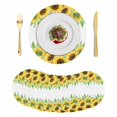 thumbnail image 1 of Summer Sunflowers Round 15 Inch Placemats Set of 8, Botanical Yellow Flowers Leaves Plants HeatResistant Non Slip Place Mats for Dining Table, Wipeable Braided Kitchen Table Mats for Housewarming, 1 of 9