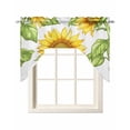 thumbnail image 1 of Summer Sunflowers Swag Valances for Windows, Small Curtains Drapes, Spring Botanical Yellow Flowers Kitchen Window Curtains Over Sink Rod Pocket Window Treatment Valance for Bedroom/Bathroom 56"x36", 1 of 5