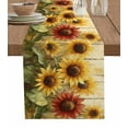 thumbnail image 1 of Summer Sunflowers Table Runner 36 Inches, Spring Oil Painting Floral Leaf Plant Bed Runner Dresser Scarves Tabletop for Indoor Outdoor Parties/Ceremony/Banquet, 13"x 36", 1 of 8