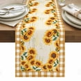 thumbnail image 1 of Summer Sunflowers Table Runner - 90 Inch Long, Kitchen Dining Table Runner Dresser Scarves, Country Botanical Flowers Leaves Farmhouse Decor for Coffee Tables Wedding Party Banquet, 1 of 8