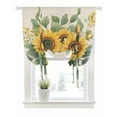 thumbnail image 1 of Summer Sunflowers Tie Up Curtains for Window, Thermal Insulted Balloon Shade Adjustable Rod Pocket Curtains Valance Panels for Kitchen Bathroom Cafe 42 x 54 Watercolor Floral Botanical Retro, 1 of 6