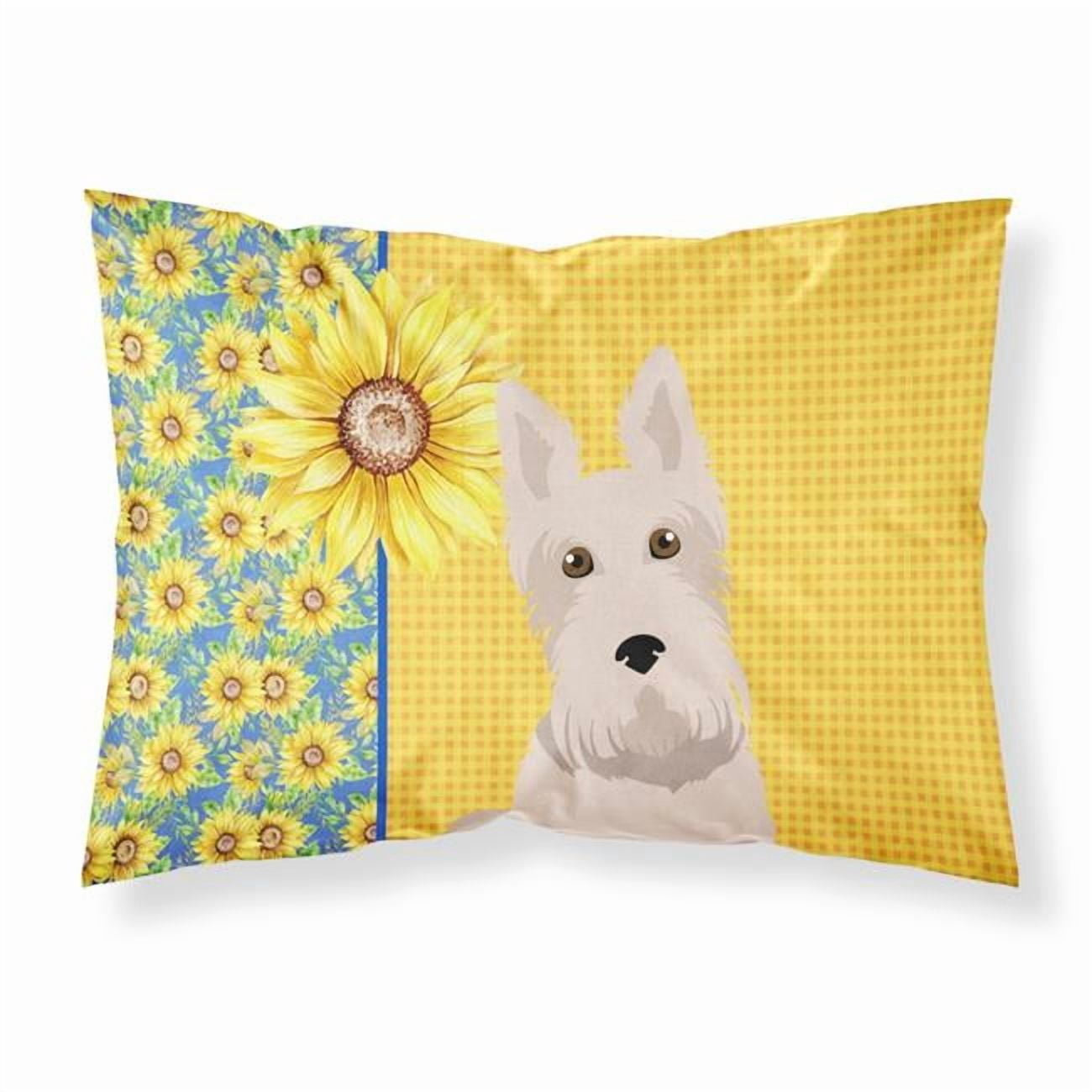 Summer Sunflowers Wheaten Scottish Terrier Fabric Standard Pillowcase