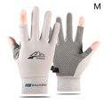thumbnail image 1 of Summer Sunscreen Gloves Women Thin Ice Silk Anti-ultraviolet Dew Finger Touch Screen Driving Riding Non-slip Breathable Gloves, 1 of 18