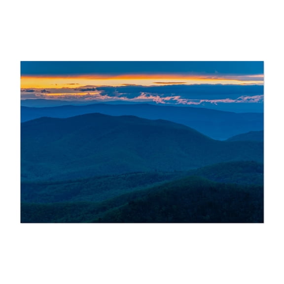 Summer Sunset in the Mountains of Virginia - Virginia Photography Sunset Mountain Nature Landscape Scenic Wilderness Night Sky Unframed Wall Art Print 4 x 6 inches
