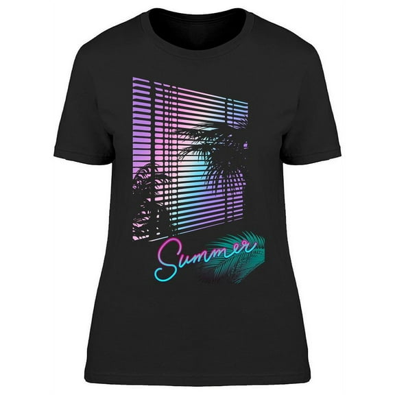 Summer: Sunset Through Window T-Shirt Women -Image by Shutterstock, Female Large