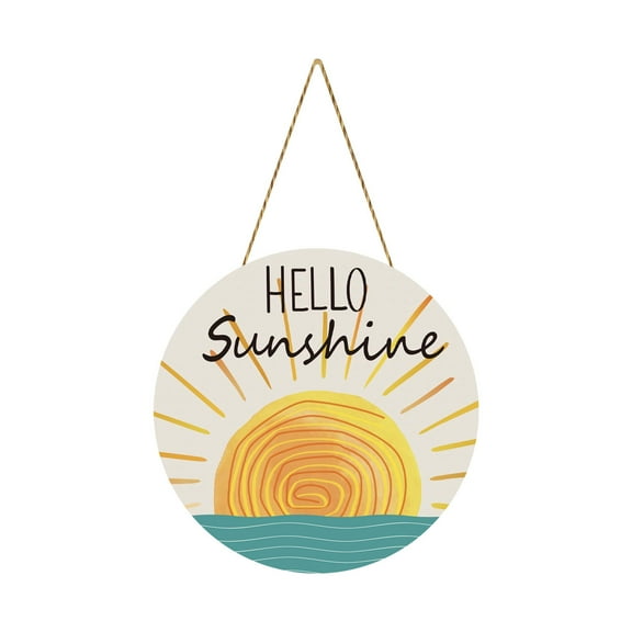 Summer Sunshine Door Sign, Beach Decor, Sun Sets Over Sea Level Outdoor Pool Decor, Rustic Wooden Summer Beach Wall Hanging Decor, Porch Summer Holiday Decor