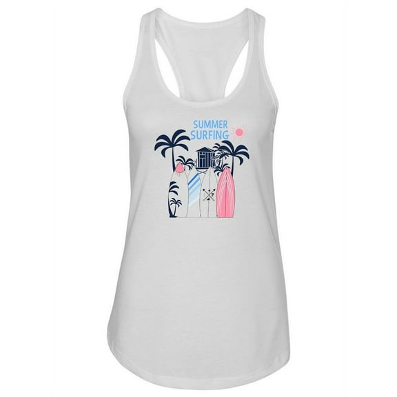Summer Surfing Boards And Palms Tank Women -Image by Shutterstock, Female x-Small