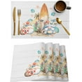 thumbnail image 1 of Summer Surfing Placemats Set of 6,Washable Woven Burlap Cloth Fabric Placemat for Square/Rectangle/Round/Oval Dining Table,Easy Clean Place Mats for Kids Ocean Shell Starfish Coconut Tree Gnomes, 1 of 1