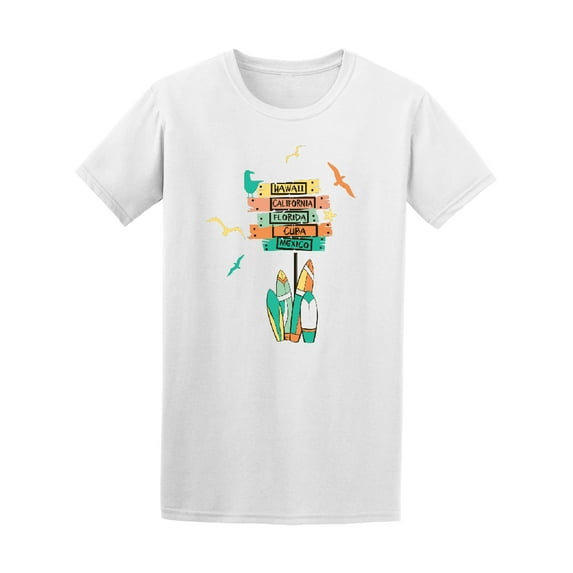 Summer Surfing Spots T-Shirt - Image by Shutterstock, Male 3X-Large