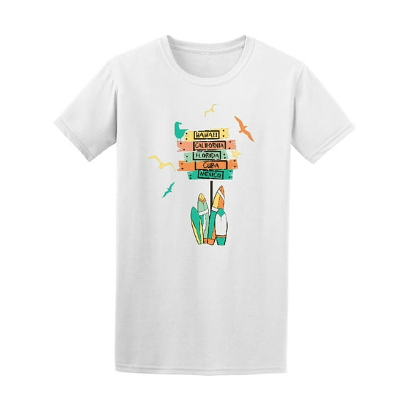 Summer Surfing Spots T-Shirt - Image by Shutterstock, Male Small