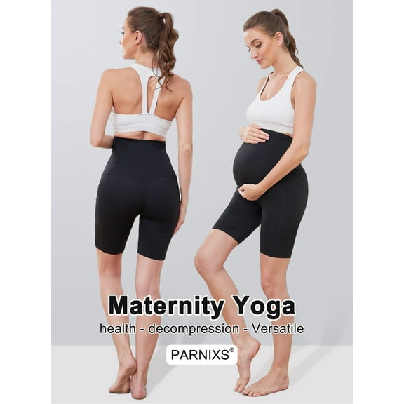 Summer Sweatpants, High Waist Maternity Yoga Pants Shorts, Stretchy Comfortable and Breathable,, High Waisted Cycling Pants, L