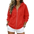 thumbnail image 1 of Summer Sweatshirts For Women No Hood Lightweight Crewneck Shirt Long Sleeve Pullover Casual Hoodless Hoodie Red S, 1 of 5