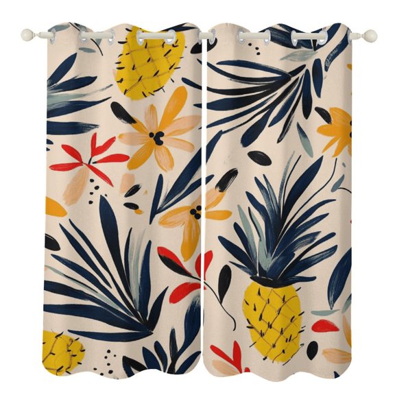 Summer Sweet Fruits 2 Panels 3D Printing Pattern Curtain for Bedroom Living Room Kitchen Window Decoration Home