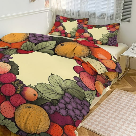 Summer Sweet Fruits Bedding Set Couple Bedclothes Pillowcase Customized Home Textiles Bed Set for Bedroom Decoration