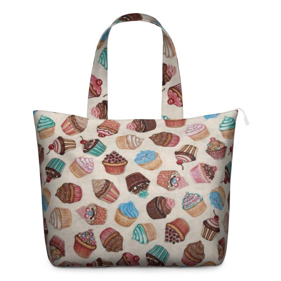 Summer Sweet Treats Themed Weekender Bag with Ice Cream Dessert Designs Multipurpose Travel Tote Bag Lightweight Adjustable, Perfect for Vacation Daily Use