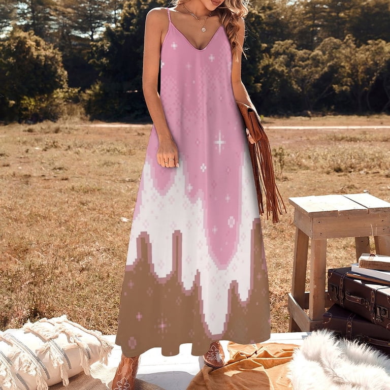 pink galaxy dress Galaxy Flower Language Multi-Layered Ruffle Bowknot Sweet Lolita Tube Top Dress 2 Colors