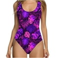 thumbnail image 1 of Summer Swim Suits One Piece,Women's Backless One Piece Bathing Suit Floral Print Tummy Control Swimsuit, 1 of 4