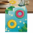 thumbnail image 1 of Summer Swimming Rings Table Runner 72 Inches, Floral Plumeria Beach Seaside Bed Runner Dresser Scarves Tabletop for Indoor Outdoor Parties/Ceremony/Banquet, 16" x 72", 1 of 9