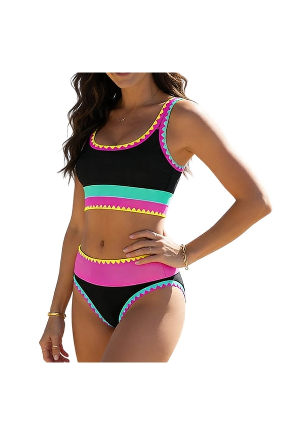 Summer Swimsuits for Women 2026,High Waisted Bikini Sets for Women Tummy Control Swimsuits 3 Piece Bathing Suits Neon Swimwear with Skirt 2026