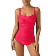 thumbnail image 1 of Summer Swimsuits for Women 2026,Women One Piece Tummy Control Swimsuit Halter Bathing Suits 1 Piece Vintage Ruched Slimming Swimwear, 1 of 7