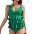thumbnail image 1 of Summer Swimsuits for Women 2026,Women's Swimsuits V-Neck Ruffles Slimming Bathing Suit Full Coverage Modest Tummy Control Summer Swimwear, 1 of 6