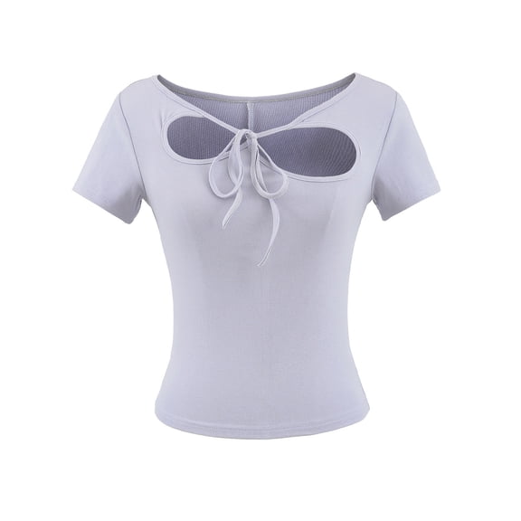 Summer T Shirts For Women Fashion Casual Solid Color Short Sleeve Round-Neck Comfort Colors T Shirt Purple Tee Blouse S-L