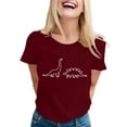 thumbnail image 1 of Summer T Shirts For Women Letter Print Short Sleeve Crew Neck Graphic Trendy Casual Tops, 1 of 4