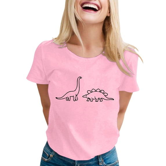 Summer T Shirts For Women Letter Print Short Sleeve Crew Neck Graphic Trendy Casual Tops