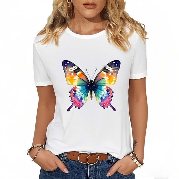 Summer T-Shirts Women Casual Funny Graphic Tees Crew Neck Short Sleeve Basic Tops Ladies Soft Lightweight Tee Shirts White Tops,Size S-3XL