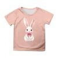 Summer T Shirts for Girls 2025 Cute Print Crewneck Basic Tees Soft Comfy Breathable Girl Kids T Shirts,Pink,130