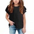 thumbnail image 1 of Summer T-Shirts for Girls Crewneck Short Sleeve Tops Kids Casual Loose Tees, 1 of 4