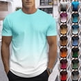 thumbnail image 1 of Summer T Shirts for Men Gradient Color Lightweight Tees Short Sleeve Crew Neck Top Regular Fit Blue XXS, 1 of 6