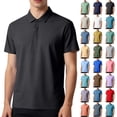 thumbnail image 1 of Summer T Shirts for Men Plus Size Big & Tall Casual Loose Solid Color Button-up V-Neck Turndown Collar Short Sleeve Tops Lougnewear for Mens M-5XL under $7, 1 of 7