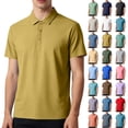 thumbnail image 1 of Summer T Shirts for Men Plus Size Big & Tall Casual Loose Solid Color Button-up V-Neck Turndown Collar Short Sleeve Tops Lougnewear for Mens M-5XL under $7, 1 of 7
