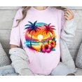 thumbnail image 1 of Summer T-shirt, Beach Shirt, Palm Trees Shirt, Hibiscus Flowers Shirt, Beach Sunset TH310512, 1 of 5