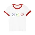 thumbnail image 1 of Summer T-shirts for Kids 3-14 Years Soft Tshirts Short Sleeve Colorblock Boys Girls Crew Neck Base Tee Shirt (3 Years, Red 04), 1 of 6