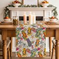 thumbnail image 1 of Summer Table Runner, Coastal Slippers Corals Starfish Shells Linen Texture Cotton Linen Kitchen Table Decoration Washable Dining Tabletop Runners for Home Party Decor 13x36 Inches, 1 of 9