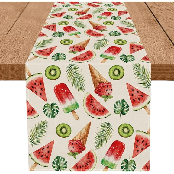 Summer Table Runner Watermelon Popsicle Runners Table Decorations Holiday Kitchen Dining Home Party Supply 13x72 Inch