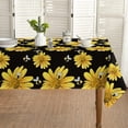 thumbnail image 1 of Summer Tablecloth 60×104 Inch Rectangular, Yellow Sunflower Bumble Bee Black Fall Washable Table Cover for Party Picnic Dinner Decor, 1 of 6