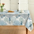thumbnail image 1 of Summer Tablecloth 60×84 Inch Rectangular, Sealife Blue Beach Washable Table Cover for Party Picnic Dinner Decor, 1 of 6