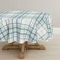 thumbnail image 1 of Summer Tablecloth 70×70 Inch Round, Buffalo Plaid Blue White Washable Seasonal Table Cover for Party Picnic Dinner Decor, 1 of 6