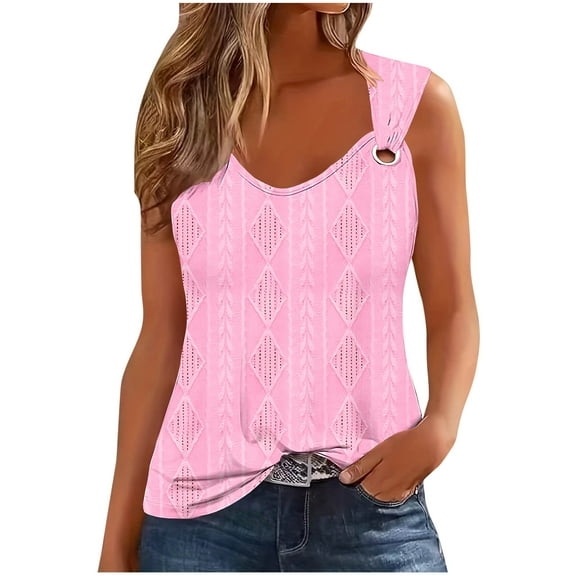 Summer Tank Top for Women Casual V Neck Cotton Cami Tops Sale Retro Diamond Print Wide Straps Sleeveless T-Shirts Blouses Casual Loose Summer Vests Top