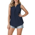 thumbnail image 1 of Summer Tank Top for Women Eyelet Embroidery Sleeveless V Neck Loose Fit Shirt Casual Work Clothes S Navy Blue, 1 of 6