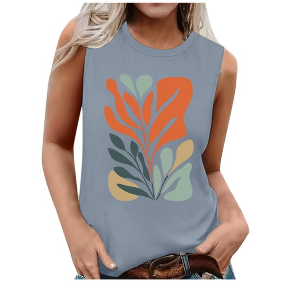 Summer Tank Top for Women Floral Graphic Swing Flowy Camisold Sleeveless Shirts Loose Fit Going Out Cute Tops